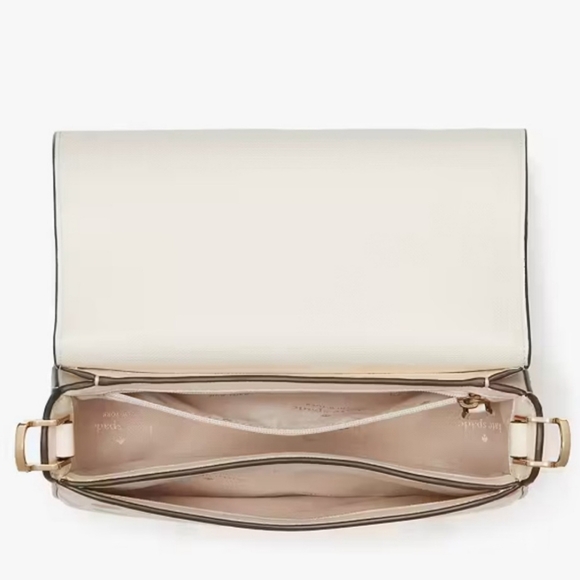 Kate Spade Madison Strawberry Vine Printed Saffiano Saddle Bag, Cream - Picture 4 of 12